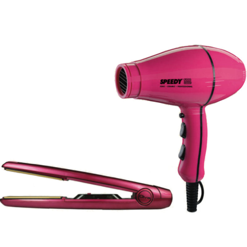 Speedy 5000 Compact Ionic Ceramic Dryer and Diva MKII Pink